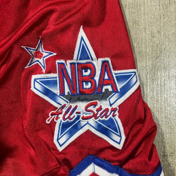 Just Don NBA All-Star Shorts Red Satin Zipper Pockets Small - Picture 5 of 7
